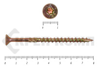 Саморезы Конструкционные, потай Torx, желтый цинк   5.0х 80 мм КРЕП-КОМП (200 шт)