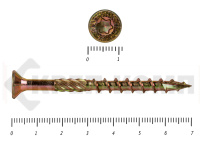 Саморезы Конструкционные, потай Torx, желтый цинк   6.0х 70 мм КРЕП-КОМП (200 шт)