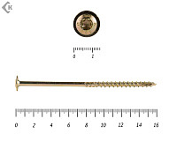 Саморезы с прессшайбой Torx, по дереву, желтый цинк   8.0х160 мм (50 шт)